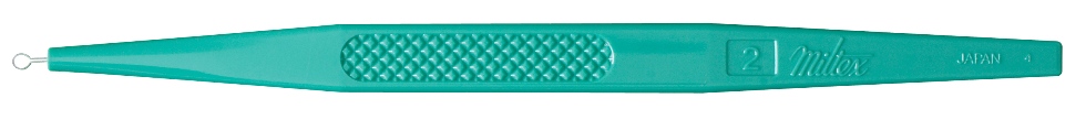 Curette Dermal Miltex® 5-1/2 Inch Length Single-ended Handle 2 mm Tip Round Loop Tip by Integra York PA, Inc. (Miltex)  ID 33-52